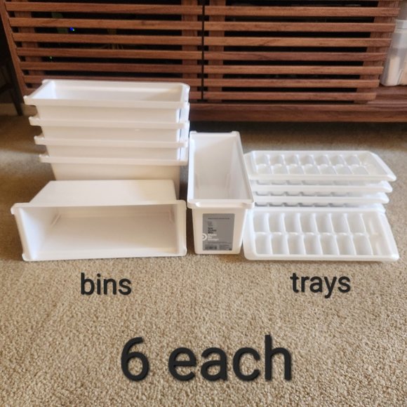 Other - 6 ice cube trays and 6 ice cube bins